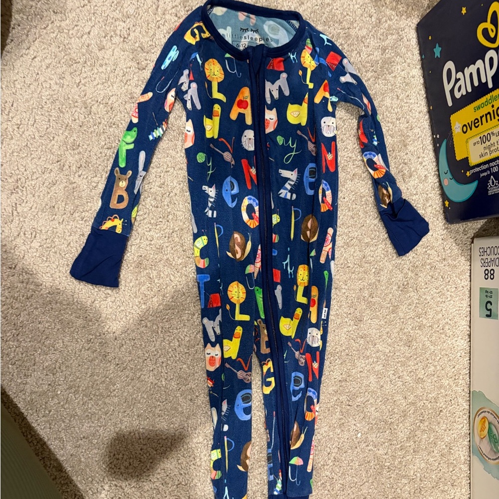 Little Sleepies Navy Alphabet Print zippy Pajamas